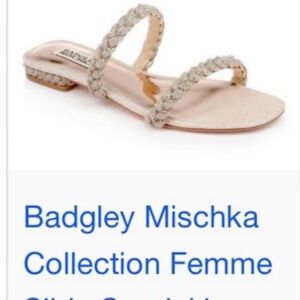 Badgley Mischka Blush Gold Braided Strap Sandals